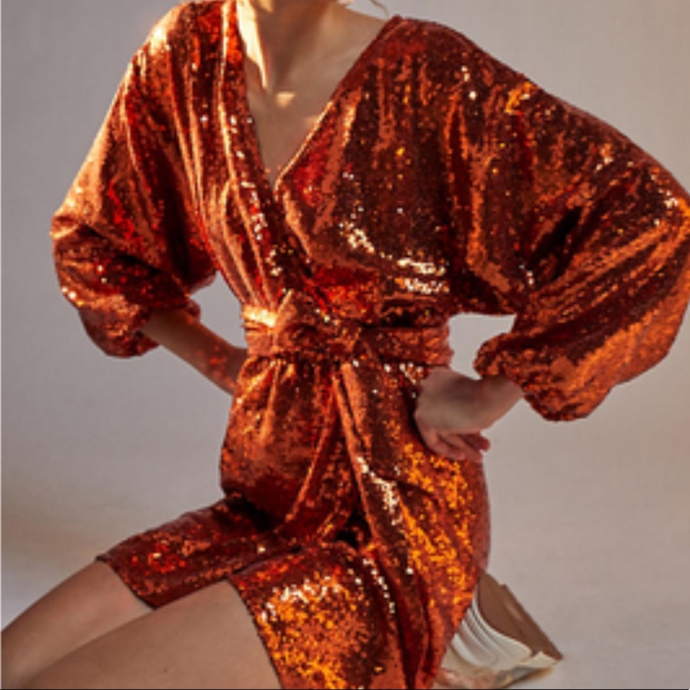 Anthropologie Lisabette Sequined Mini Dress